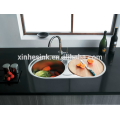 AustraliaTopmounted Round Double bowl Stainless Steel SUS 304 kitchen corner sink